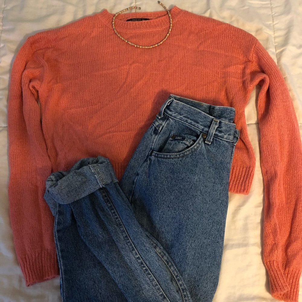 Cropped Coral Sweater